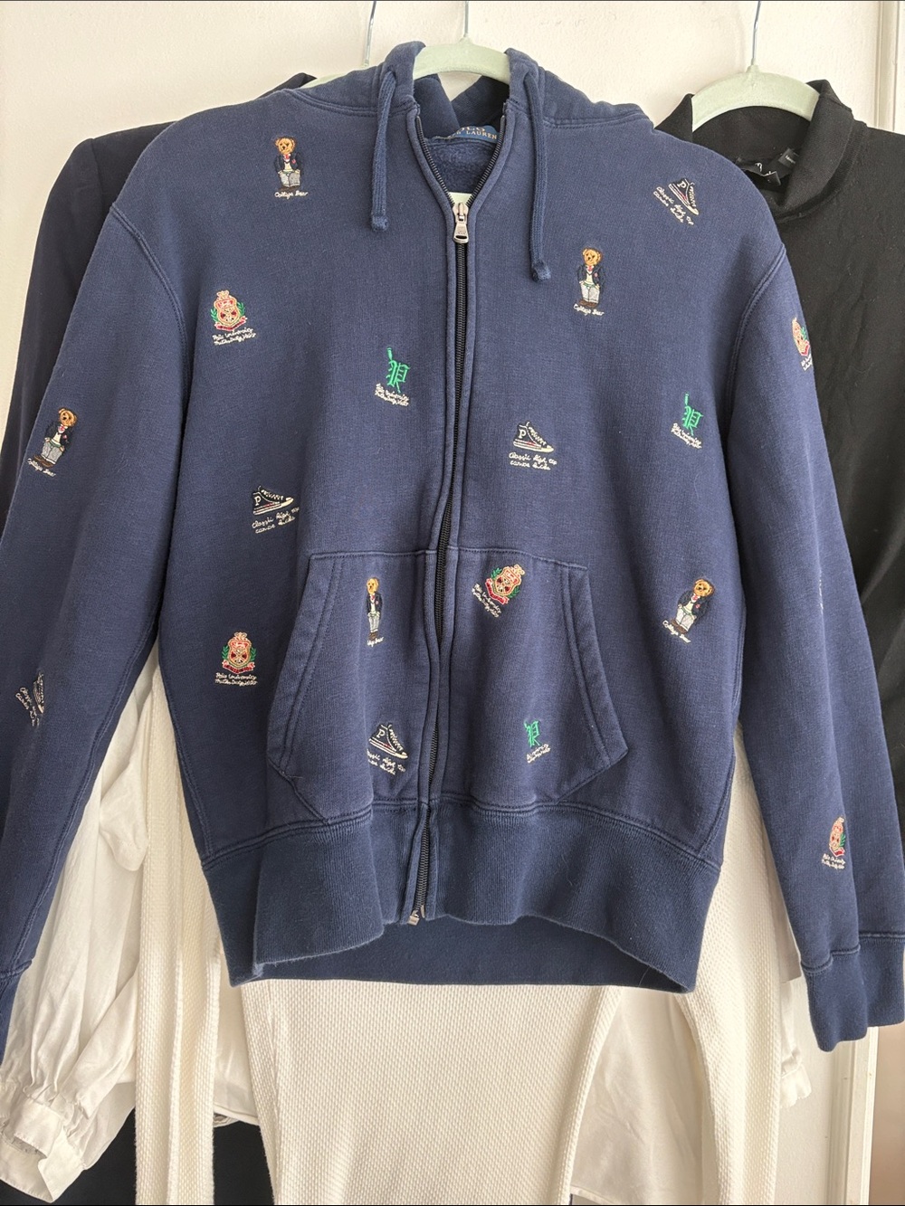 Polo by Ralph Lauren Navy Embroidered Zip Hoodie
